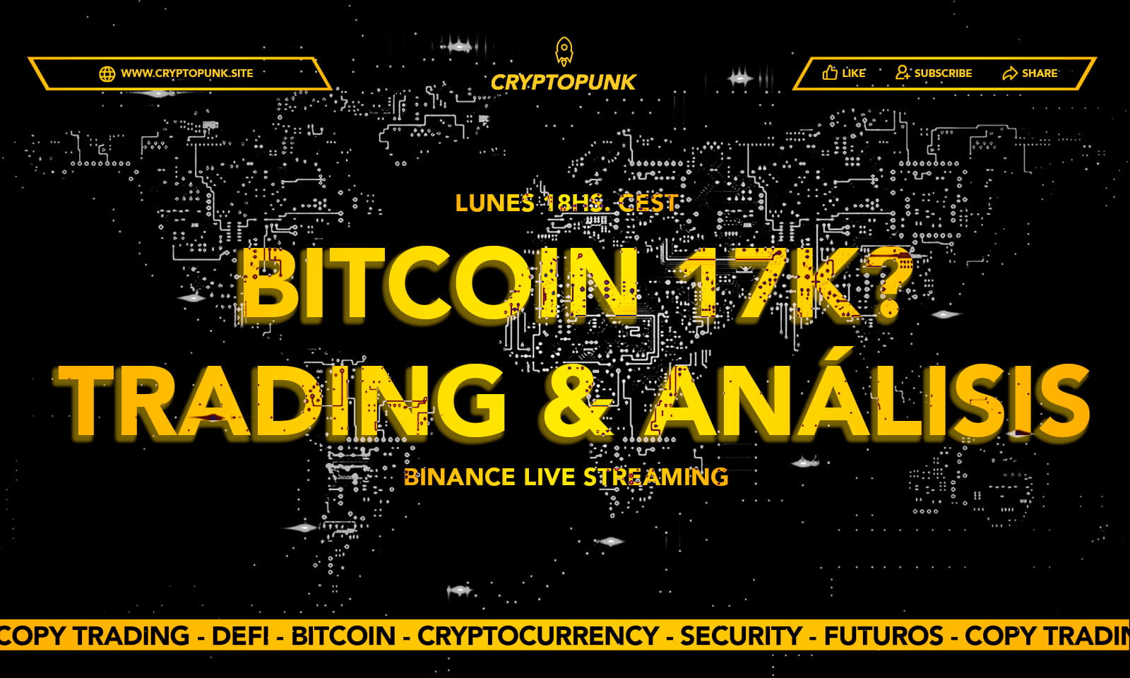 LIVE #003 Bitcoin 17k? Altcoins - Trading en vivo y en Español