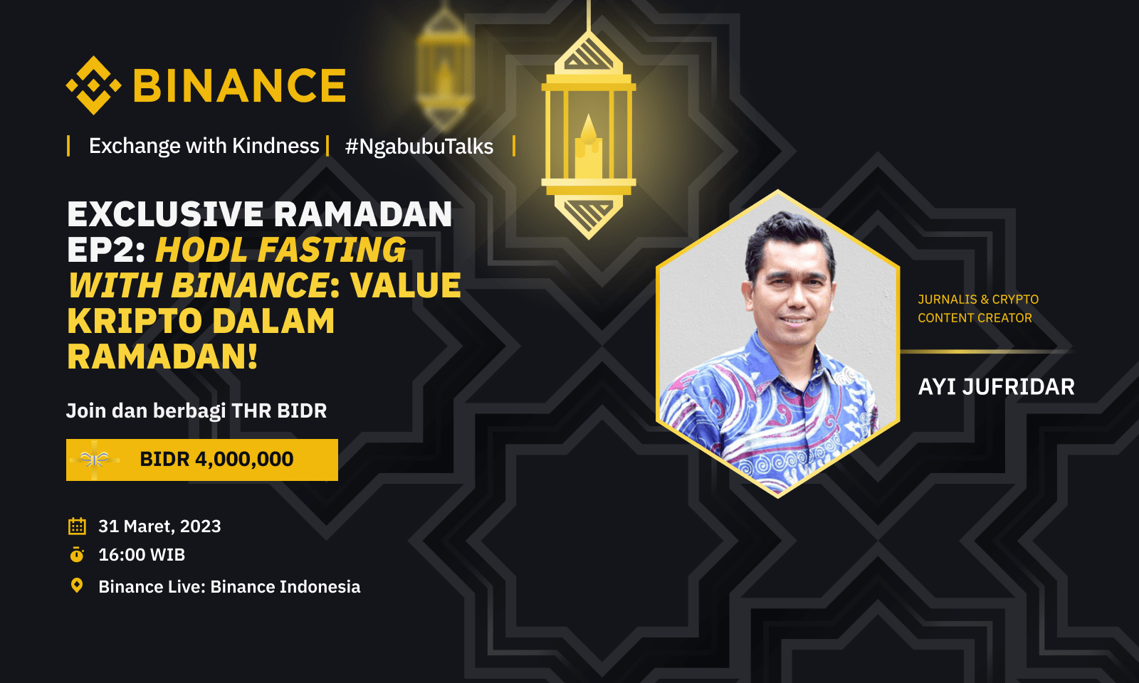 NgabubuTalks Ep2: HODL Fasting with Binance: Value kripto dalam Ramadan!