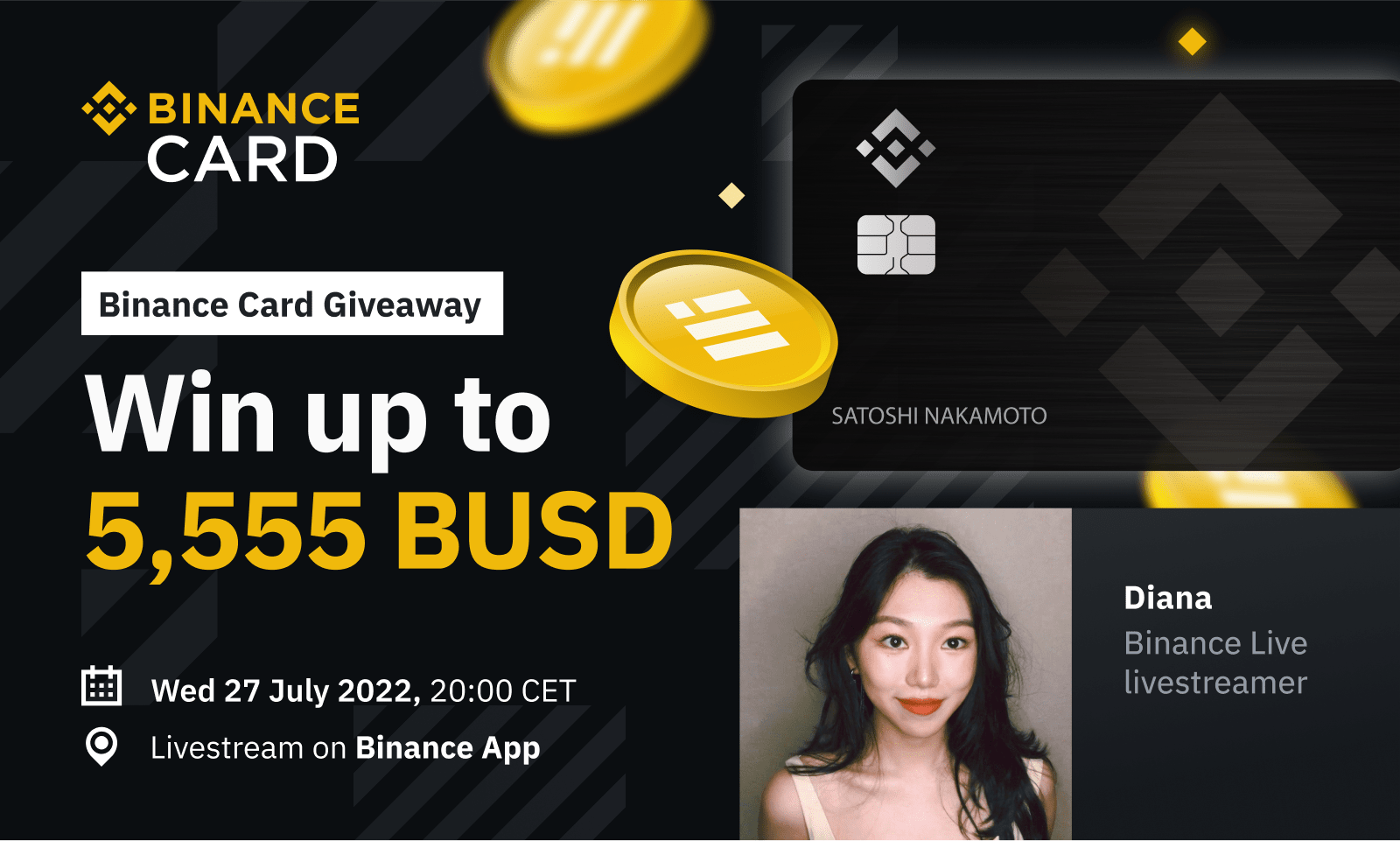 Binance Card Contest - Win up to 5,555 BUSD 