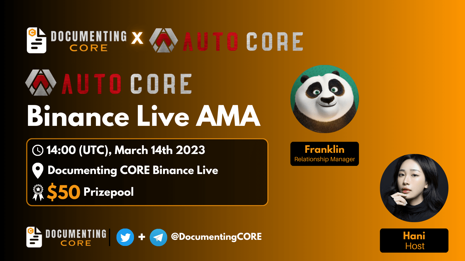 Documenting CORE's AMA with AUTO CORE - 50 USDT