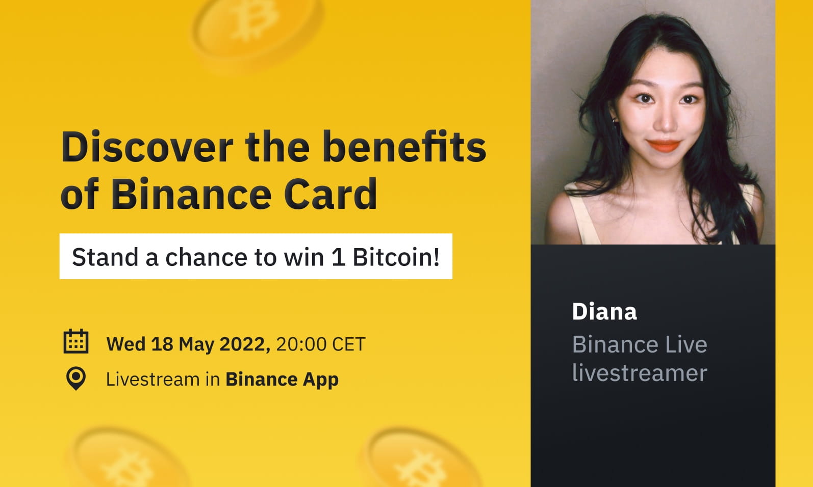 Discover Binance Card & Win Bitcoin! 